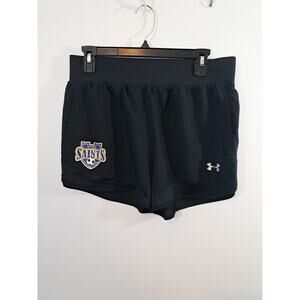 Under Armour Women's Black Unlined Athletic Shorts Saints Graphic Soccer Medium